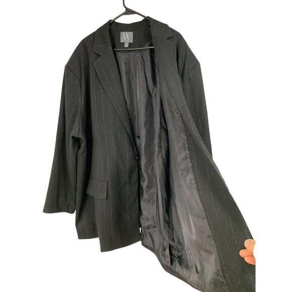 NWT Worthington Womens Plus Size 3X Pinstripe Metalic Blazer Jacket RN10220 - Picture 6 of 10